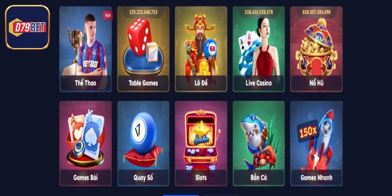 Những sản phẩm cá cược đình đám tại D79bet